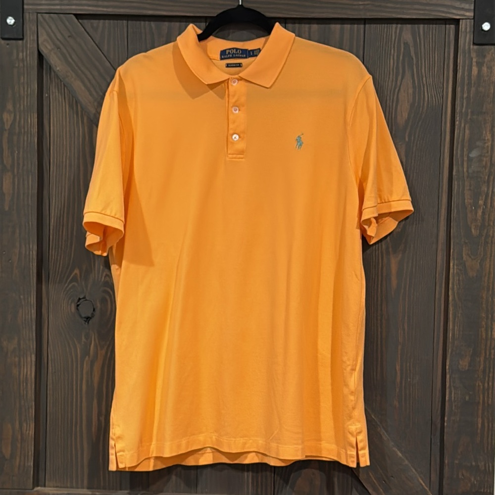 Polo Ralph‎ Lauren Men's Classic Fit Orange Polo Short Sleeve Shirt Sz Large